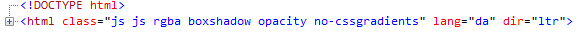 Modernizr body tag classes